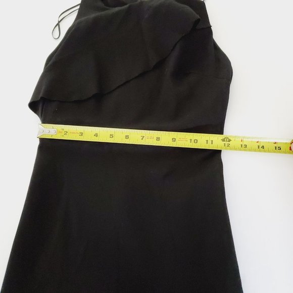 Zara Trafalduc Bodycon Dress Stretch Ruffle Cocktail Black S - Picture 3 of 13